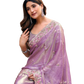 Pink - Fancy Party Saree with Blouse Piece - UK stock - 24hr Dispatch - LTF4604 07VY26
