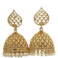 Gold - Large - Gold Finish Traditional Zhumki Earrings - Bollywood - Weddings - SV2412 Jp 0724