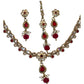 Red - Small Size Antique Gold Finish Necklace Set with Earrings & Head Piece /Tika- SLV78  11Ap24