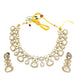 Clear / Neutral - Medium Size Antique Gold Finish Choki Necklace Set with Earrings - Bollywood - AVON-KU06  08VV25