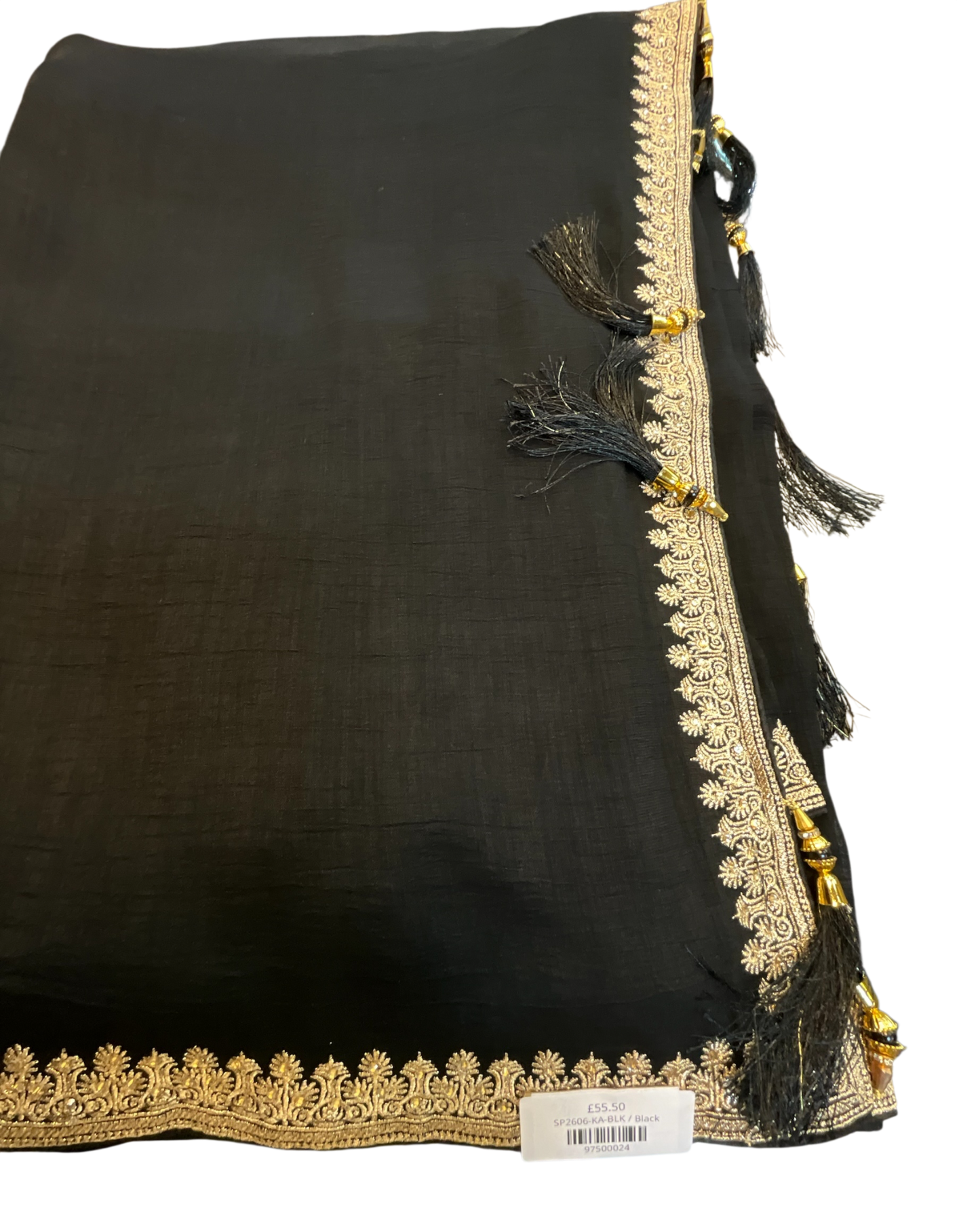 Black - Fancy Party Saree with Blouse Piece - UK stock - 24hr Dispatch - SP2606 KA