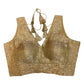 Gold - Crushed Brocade Tissue Saree / Lehenga Blouse - With Cups - Margin to loosen - UK Stock - AF2502 C 1224