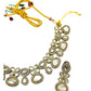 Clear / Neutral - Medium Size Antique Gold Finish Choki Necklace Set with Earrings - Bollywood - AVON-KU06  08VV25
