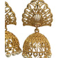 Gold - Medium - Gold Finish Traditional Zhumki Earrings - Bollywood - Weddings - SV2413 T 0724