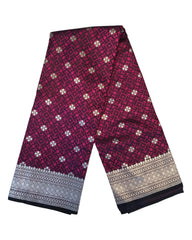 Black - Traditional Handloom Banarasi Sari / Saree - with Blouse Piece - SN2405 11TP24