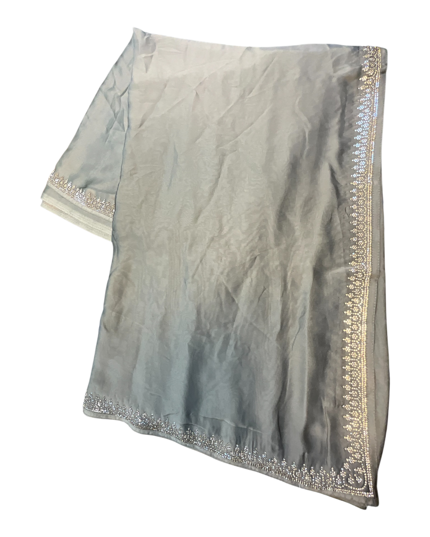 Champagne Gold - Saree with Thread / Stone Embroidery and Blouse Piece - UK stock - 24hr Dispatch - SP2620 KC