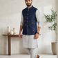 Navy Blue - Rich All Over Embroidered - Mens Indian Waistcoat - UK Stock - 24 hr Dispatch - KCS4088 06VV26
