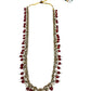 Red / Maroon - Medium Size Antique Gold Finish Long Necklace Set with Earrings - RAK411 H 0525