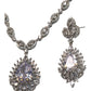 Clear - Medium - Silver Finish Necklace Set with Earrings - AE2406 A 0724