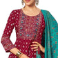 Maroon - Cotton Block Printed Long Dress with Dupatta - Available in Sizes 14(40") & 20 (46") - BH1005 KK 0924