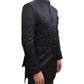 Navy Blue - PREMIUM Slim Fit Mens Self Brocade BandhGala / Prince / Chinese Collar Jacket with Long inside Waistcoat - Fantastic Fit - CS2505 03PY25