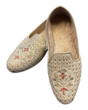 Gold Embroidered - Loafer Style Mojri - Indian Mens shoes - Mojari , Khossay -  Sherwani / Kurta - PAL2603 C