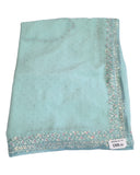 Sea Green - Chiffon - Party Wear Embroidiered Saree with Blouse Piece - SP250407 VT 0425
