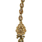 Gold / Neutral - Antique Gold Finish Small Size Tika Head Piece - Indian Ladies Fashion Jewellery - AE2431 11Vp24