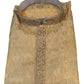Gold - Banarasi Brocade Mens Indian Kurta Set - Weddings / Walimas , Sangeet, Eid, Mehndi / Henna - KCS2502 KA 0225