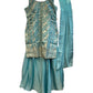 UK 12 / 38" - Light Blue - Ladies Sharara / Palazzo Trousers Suit - UK Stock - Sangeet / Henna / Weddings - DIL8571 VJ
