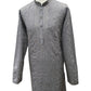 Silver / Grey - Cotton Silky Self Brocade Mens Kurta Set - Sangeet Mehendi Haldi - KCS1193 VC 1123