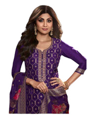 Purple - Simple / Classy Silky Ladies Indian Salwar Suit with Rich Dupatta - VAT1321 VP 1123