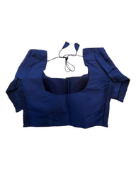 Navy Blue - HYBRID Silky Saree blouse - With Elastic on both side for Great fit - Size 36
