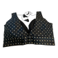 40" / UK 14 - Black - Silky Designer Saree blouse with cups,  Sleeveless - UK Stock - Quick Delivery - RNK - R717 KV
