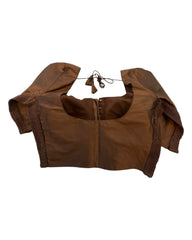Coffee Brown - HYBRID Silky Saree blouse - With Elastic on both side for Great fit - Size 36