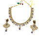 Purple - Small Size Antique Gold Finish Necklace Set with Earrings - Bollywood - AE2518 08A25