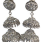 Clear Stone - Large - Silver Finish Traditional Zhumki Earrings - Bollywood - Weddings - HB992 C 0724
