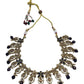 Navy Blue - Large Size Antique Gold Finish Necklace Set with Earrings - AV7783  11KK24