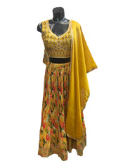 Amazing value Yellow Floral Lehenga Set - Size 12 & 16 (38