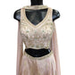 Champagne / Peach - Designer Ladies Short Top Palazzo Trousers Suit - Size 12 (38") - VMK KIA RR