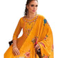 Yellow / Haldi - Simple / Classy Ladies Indian Trousers Suit with Printed Dupatta - Size 12 (38") - LL22603 VV 1024