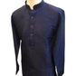 Navy Blue - Raw Silky Mens Indian Kurta set - Pair with a waistcoat or wear under Sherwanis - Weddings / Walimas , Sangeet, Mehndi / Henna , Eid / Diwali - BS2504 01KV25
