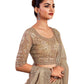 Champagne / Light Brown - Chiffon Saree with Fancy Ready made Blouse - SRV7906  JA 0624