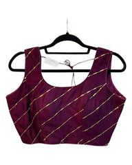 Wine -  Dupion Silk Lehenga Set - Size UK 12 (38