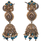 Turquoise & Pearl Tiered Jhumka Earrings - Bollywood - Weddings - 6JE135 09A26
