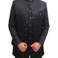Navy Blue - PREMIUM Slim Fit Mens Self Brocade BandhGala / Prince / Chinese Collar Jacket with Long inside Waistcoat - Fantastic Fit - CS2505 03PY25