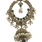 Green - Large - Antique Finish Traditional Earrings - Bollywood - Weddings - NIR818 C 0724