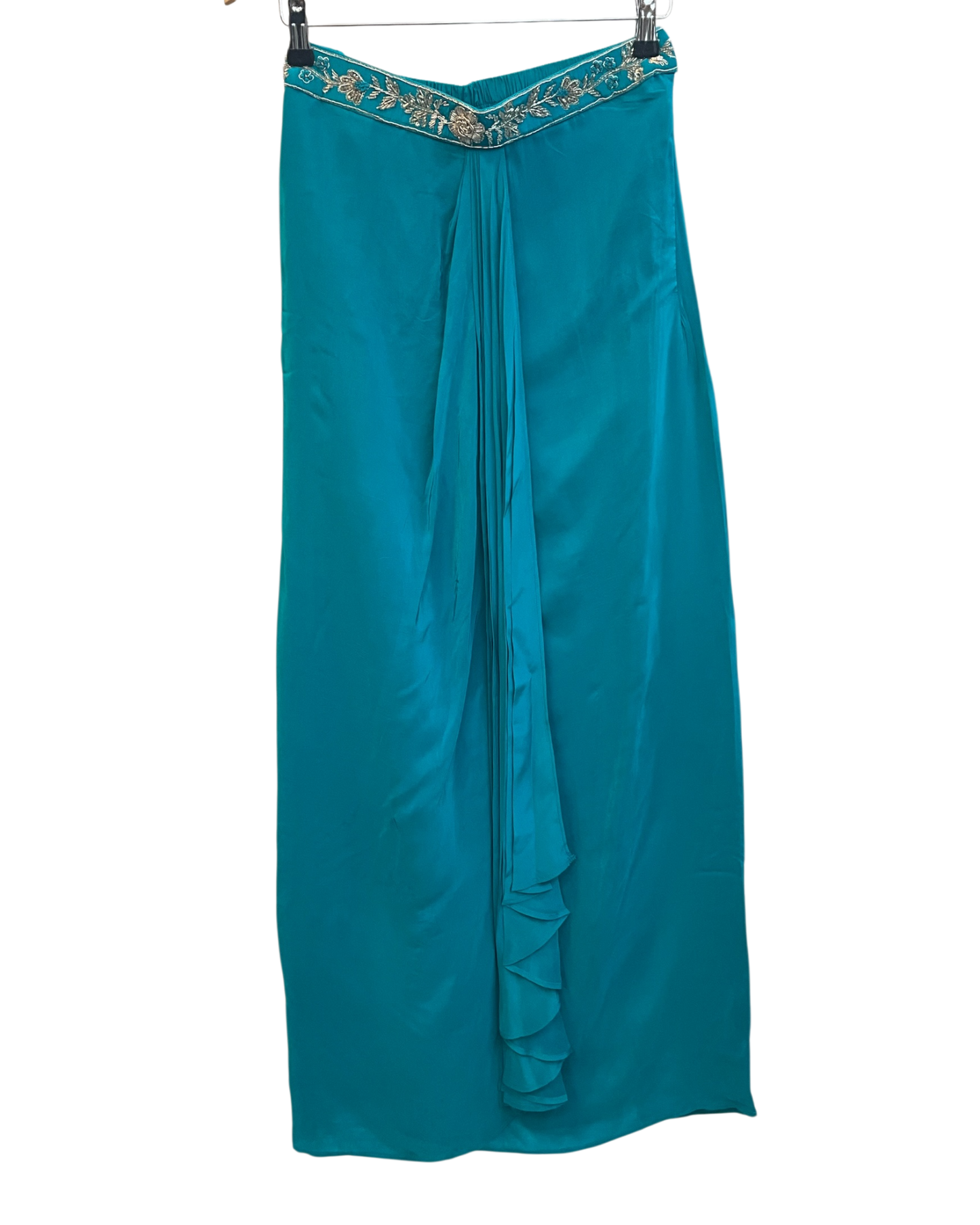 Size 12 (38") - Turquoise Blue - Designer Ladies Short Top Saree Suit - VMK Bhumi PY