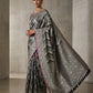 Grey - Traditional Handloom Saree with Blouse Piece - UK stock - 24hr Dispatch - SP2629 VJ