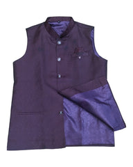 Wine - Self Brocade Indian Mens Waistcoat / Bandi - Bollywood - CS2303 KT 0523