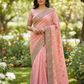 SALE - Coral saree with contrast border , Bollywood, Weddings - SEP5716 04CP17