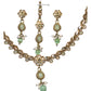 Mint Green - Small Size Antique Gold Finish Necklace Set with Earrings & Head Piece /Tika- SLV78  11Ap24
