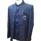 PREMIUM Slim Fit Mens Navy Blue BandhGala / Prince / Chinese Collar Open Jacket with inside Waistcoat- Fantastic Fit - CS2407 JP 0524