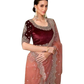 Coral Pink - Fancy Saree with contrast Blouse Piece - UK stock - 24hr Dispatch - TFH206TT