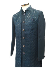 Rich Double Layered Teal Blue Sherwani -  YD2322 RP 0923