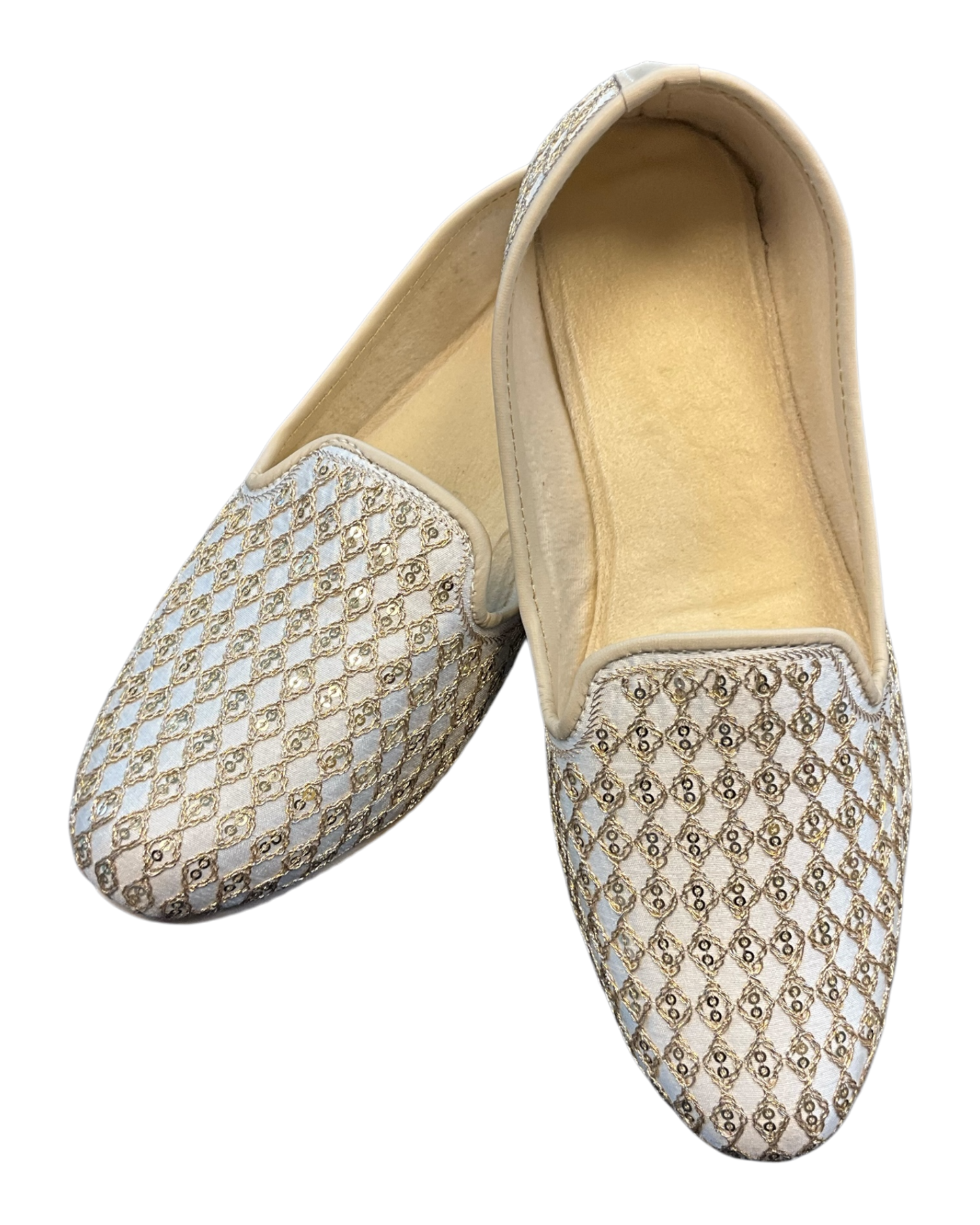 Cream Embroidered - Loafer Style Mojri - Indian Mens shoes - Mojari , Khossay -  Sherwani / Kurta - PAL2602 C (Copy)