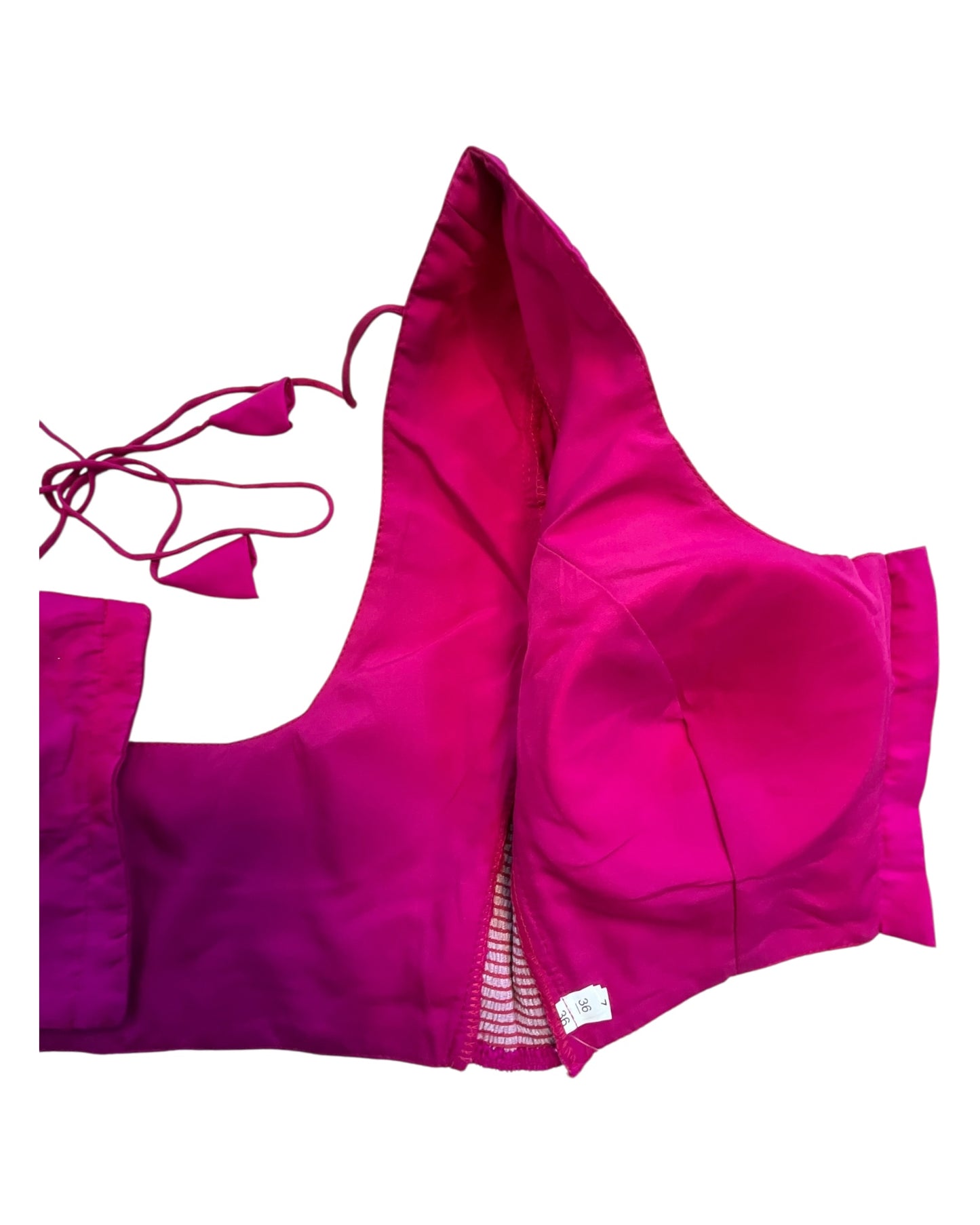 Hot Pink / Fuchsia - HYBRID Silky Saree blouse - With Elastic on both side for Great fit - Size 36",38", 40" S M L  - VAM1216 Ap