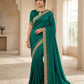Bottle Green - Saree with Thread / Stone Work and Blouse Piece - UK stock - 24hr Dispatch - SP2612 KR