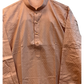 Peach - Soft Cotton Self Woven Mens Kurta Set - Perfect under a Waistcoat - Sangeet Mehendi Haldi - KCS1263 03KJ26
