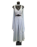 Silver Grey - Designer Ladies Short Top Palazzo Trousers Suit - Size 14 (40") - VMK BADAL PY